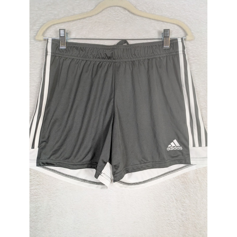 NEW Adidas Tastigo 19 Shorts Women's Size M Dark Grey White 3-Stripes
